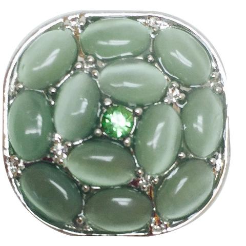 Soft Green Stones in Square Snap - Gracie Roze