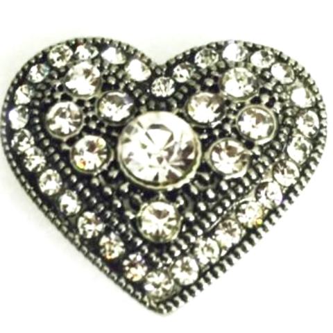 Antique Crystal Heart Snap - Gracie Roze