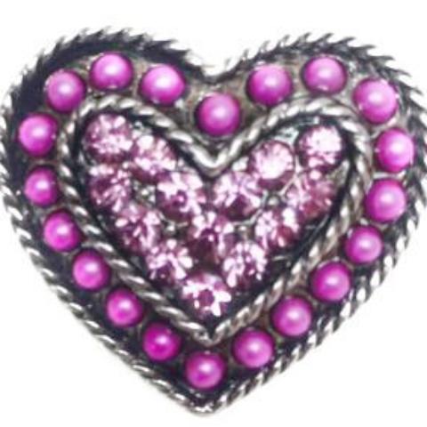 Purple Beaded Heart Snap - Gracie Roze