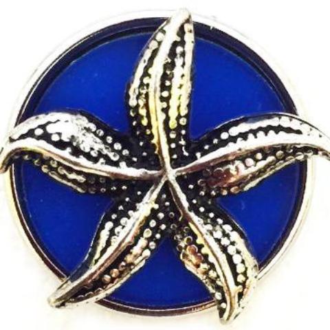Royal Blue and Silver Starfish Snap - Gracie Roze