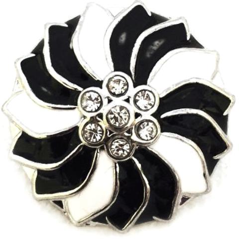 Black and White Pinwheel Snap - Gracie Roze