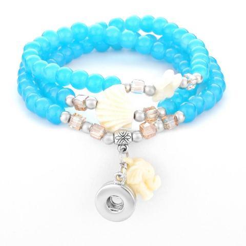 Aqua Mini Snap Bracelet/Necklace - Gracie Roze