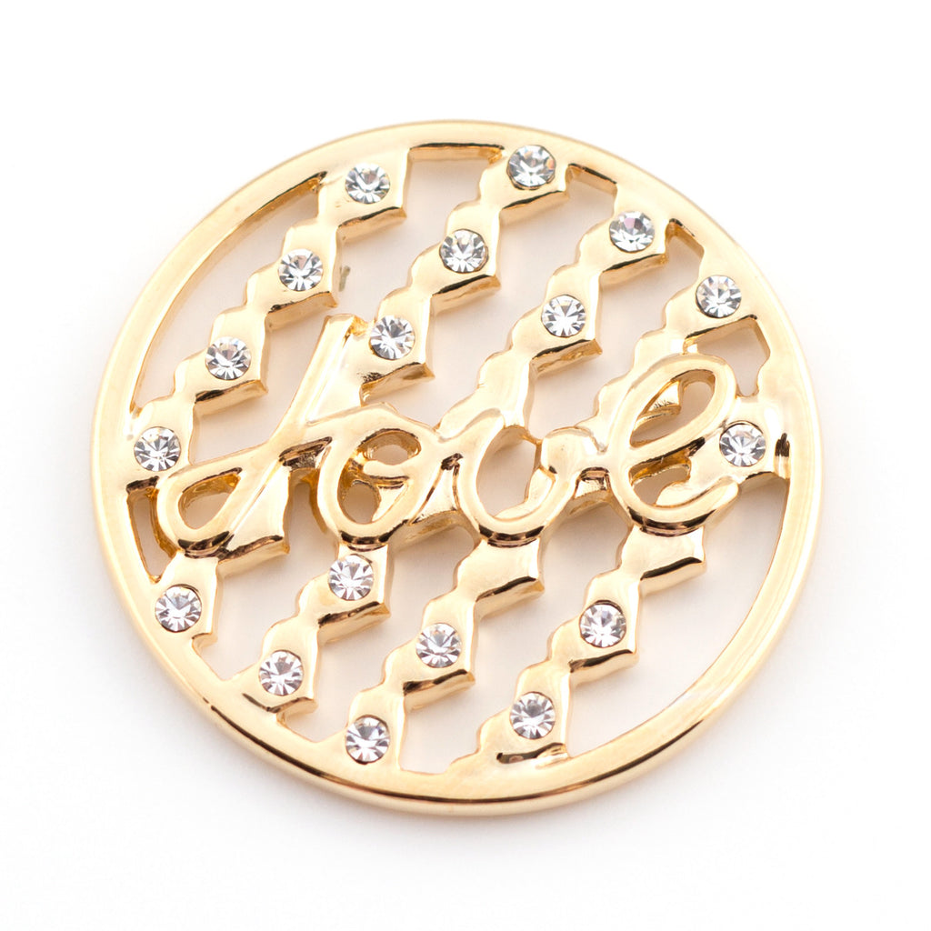 Gold Crystal Love Coin - Gracie Roze