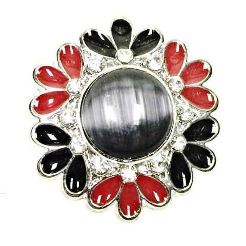 Black and Red  Trendy Flower Snap - Gracie Roze