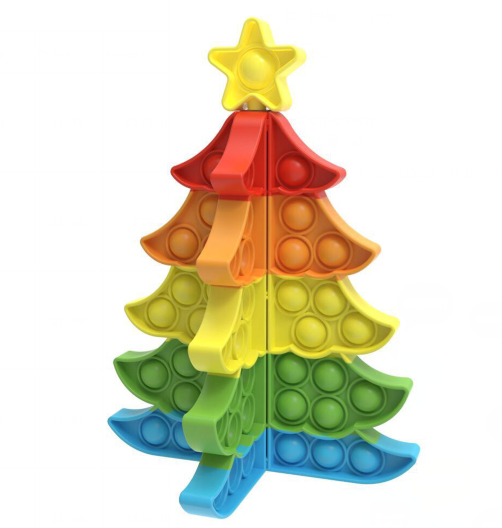 Pop It Fidget Toy Rainbow Christmas Tree - Gracie Roze