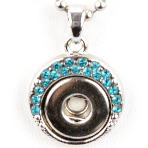 Half Circle Blue Mini Snap Necklace - Gracie Roze