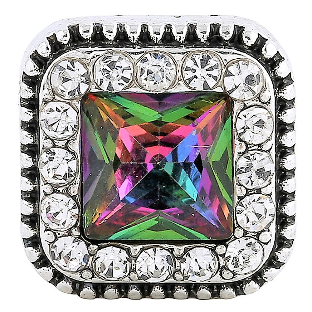 Iridescent Crystal Square Snap - Gracie Roze