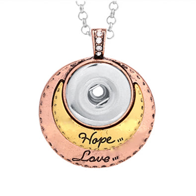 Hope Love Two Toned Snap Necklace - Gracie Roze