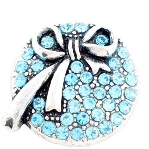 Baby Blue Bow Crystal Snap - Gracie Roze