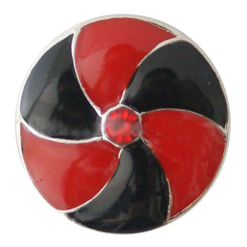 Black and Red Pinwheel Snap - Gracie Roze