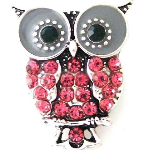 Pink Crystal Owl Snap - Gracie Roze