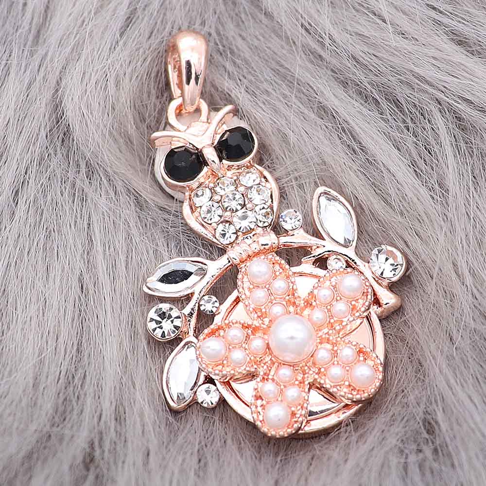 Rose Gold Crystal Owl Necklace - Gracie Roze