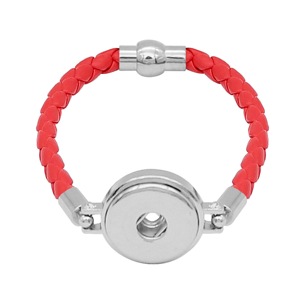 Red Leather Braided Bracelet - Gracie Roze