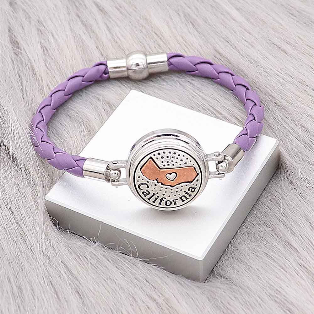 Lavender Leather Braided Bracelet - Gracie Roze