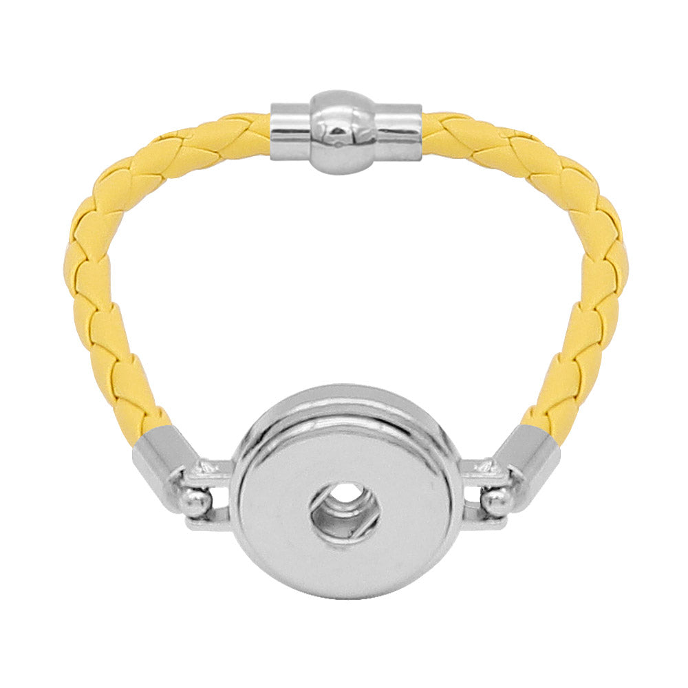 Yellow Leather Braided Bracelet - Gracie Roze