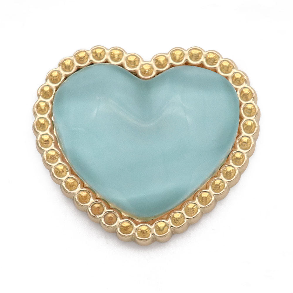Turquoise Gold Heart Snap - Gracie Roze