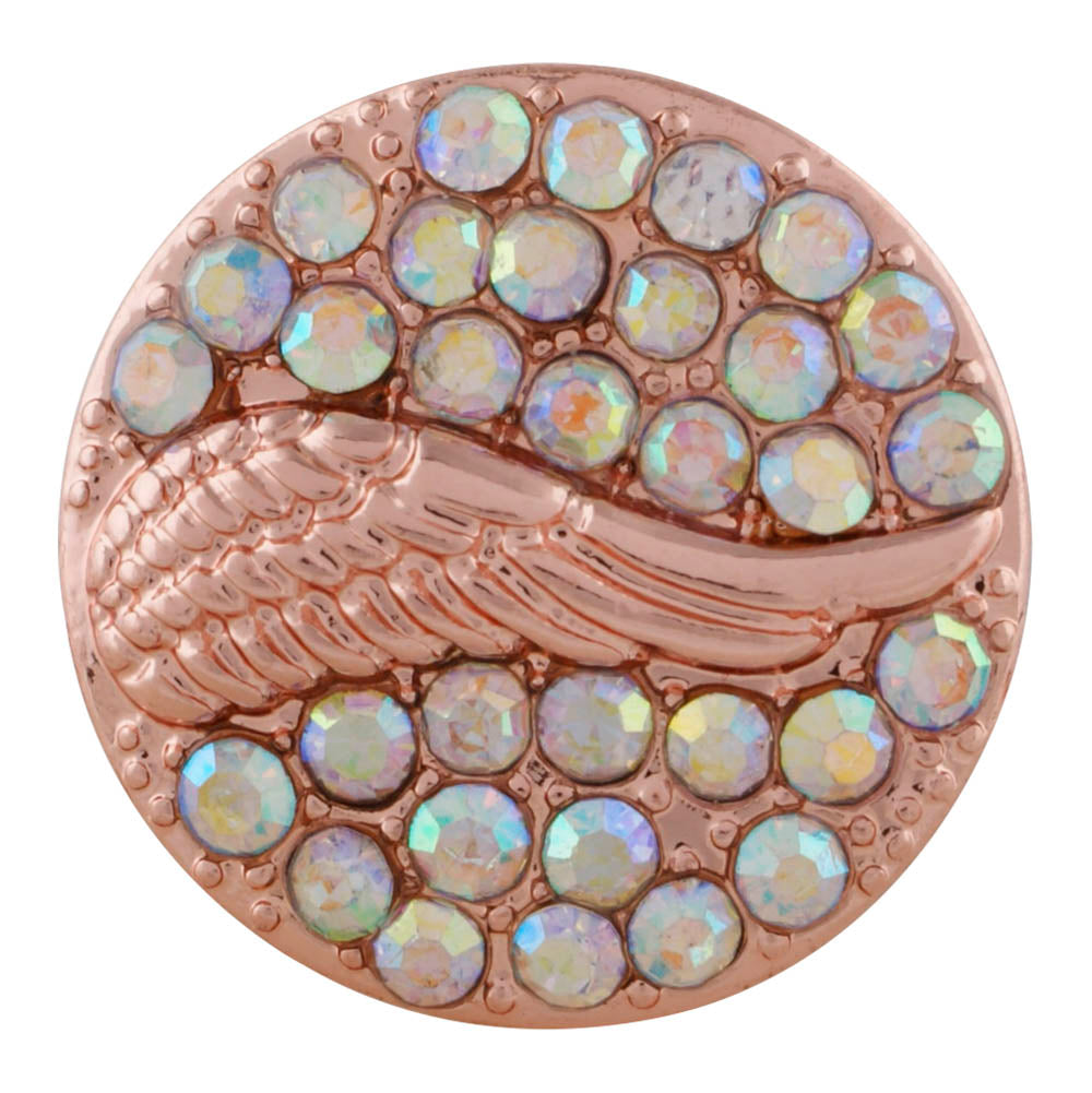 Iridescent Angel Wing Rose Gold Snap - Gracie Roze