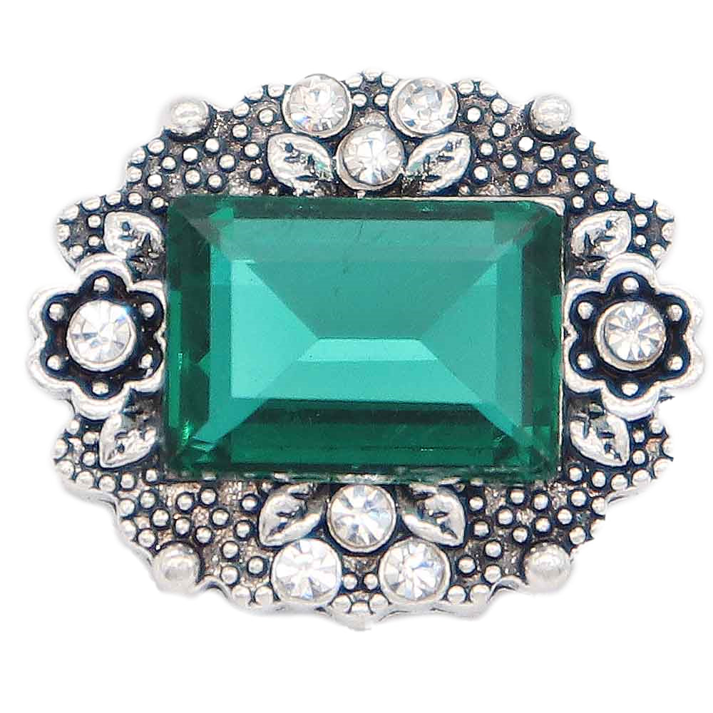 Emerald Cut Green Crystal Snap - Gracie Roze