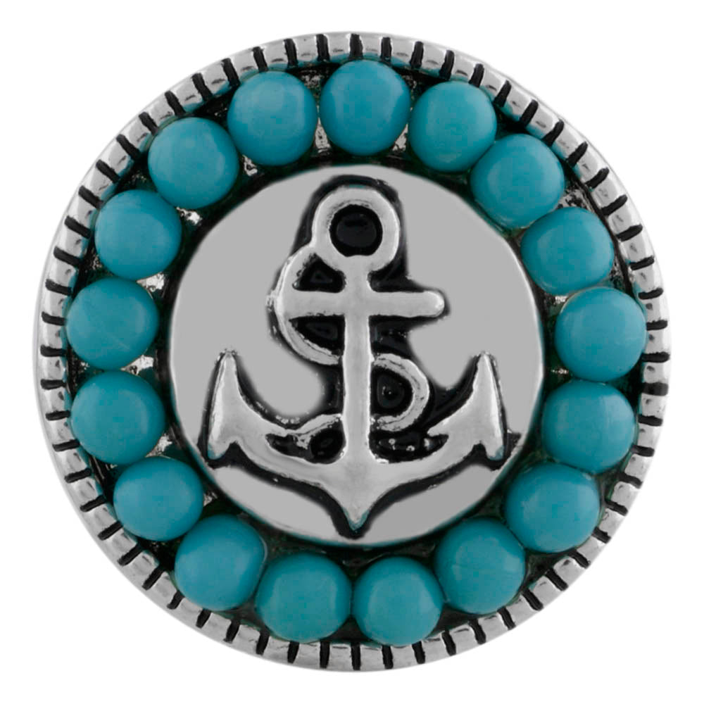 Anchor Turquoise Stone Snap - Gracie Roze
