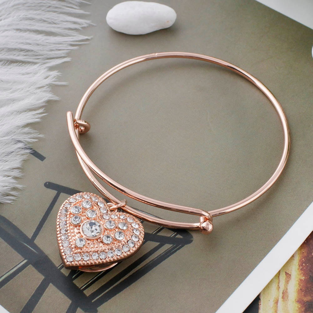 Crystal Heart Rose Gold Snap - Gracie Roze