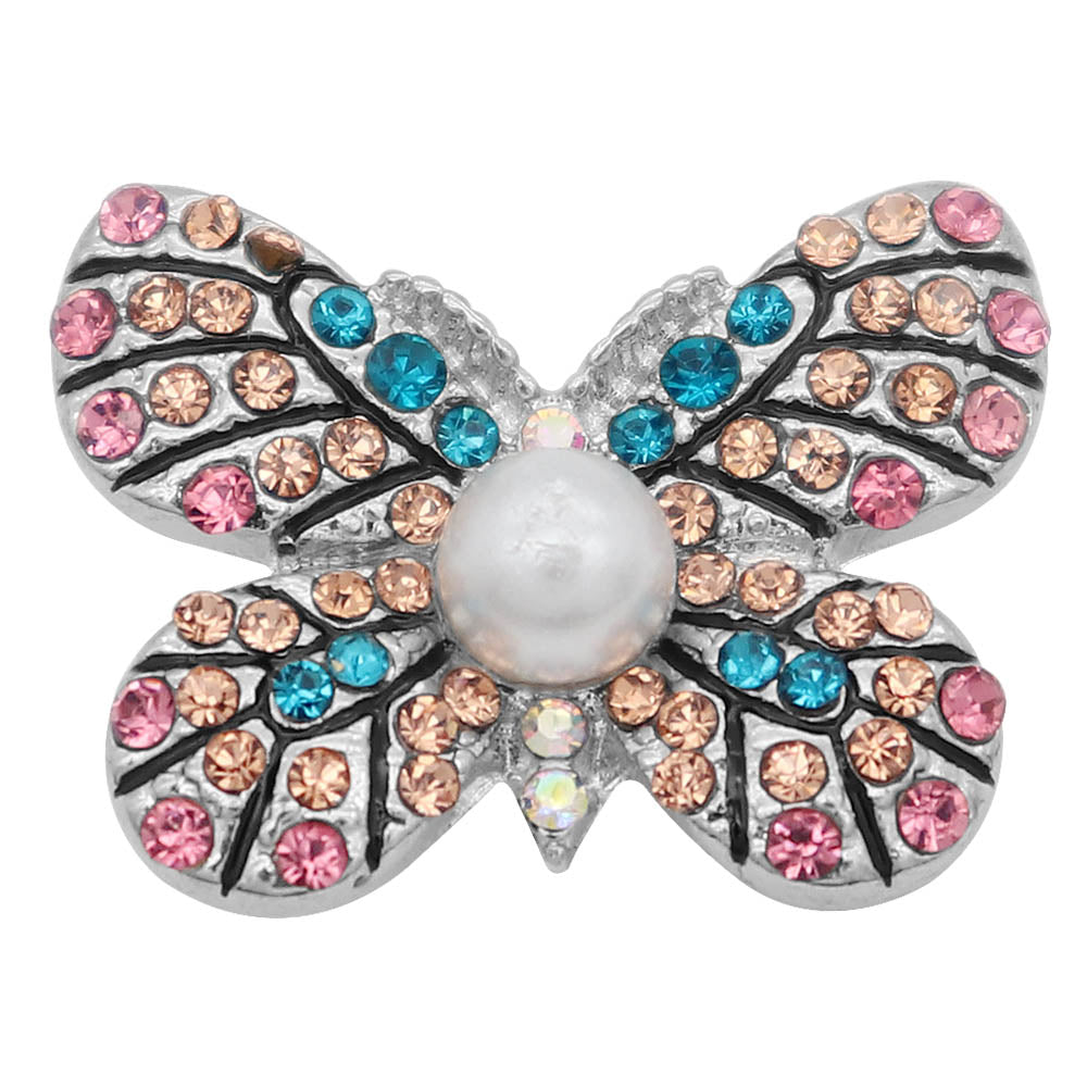 Turquoise Pink Butterfly Snap - Gracie Roze