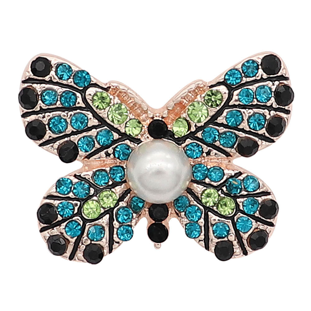 Turquoise Butterfly Gold Snap - Gracie Roze