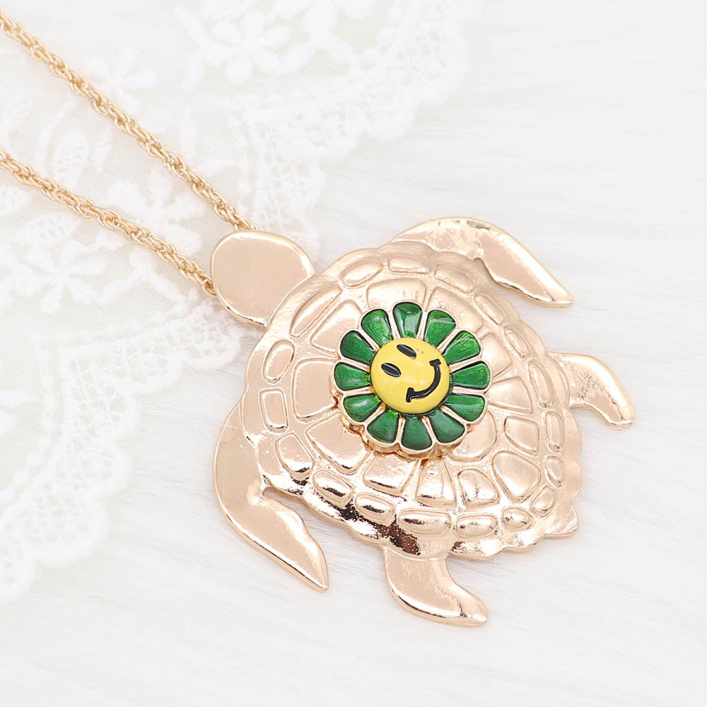 Green Smiling Flower Gold Snap - Gracie Roze