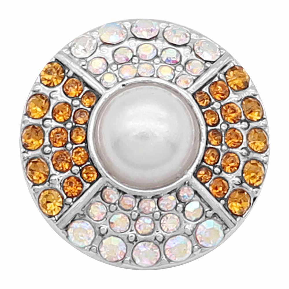 Gold and White Crystal Pearl Snap - Gracie Roze