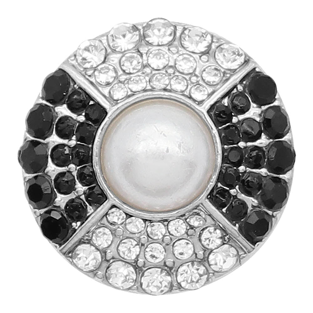 Black and White Crystal Pearl Snap - Gracie Roze