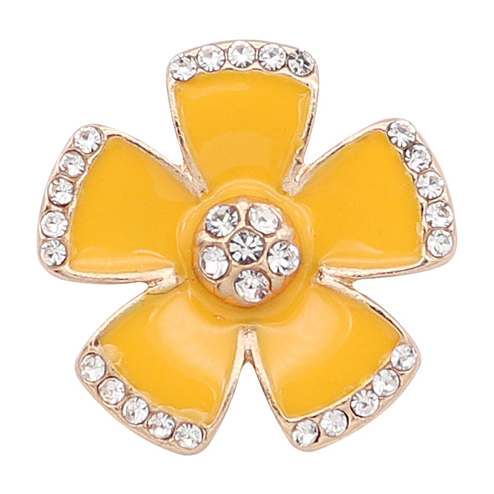 Yellow Daisy Crystal Gold Snap - Gracie Roze