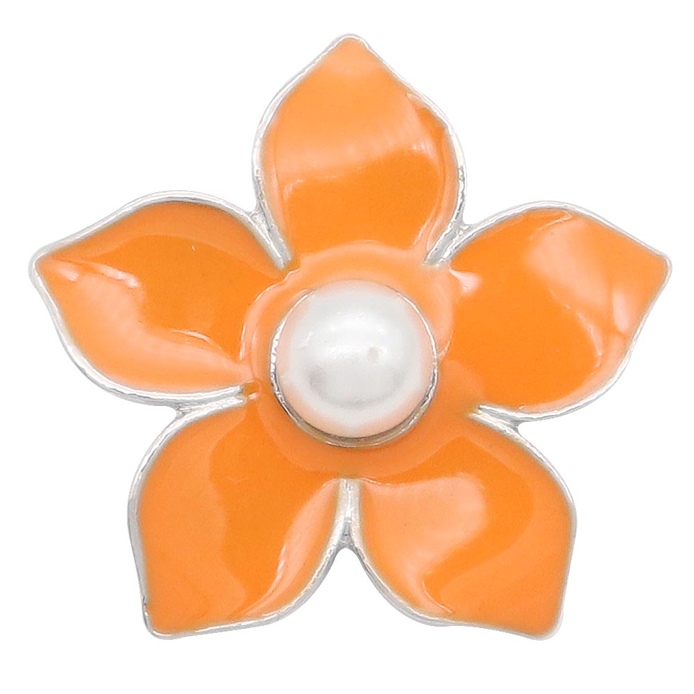 Orange Daisy Petal Pearl Snap - Gracie Roze
