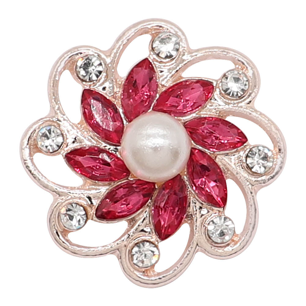 Pearl Twist Red Rose Gold Snap - Gracie Roze