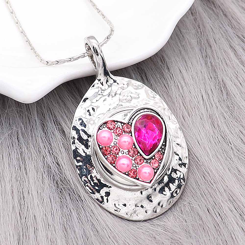 Pink Pearl Heart Snap - Gracie Roze