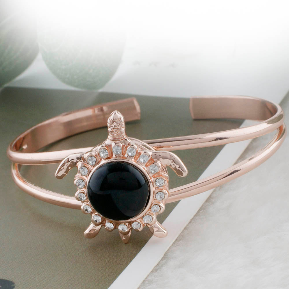 Turtle Black Pearl Rose Gold Snap - Gracie Roze