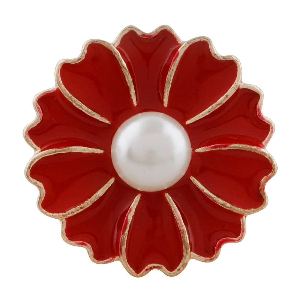 Pearl Red Flower Snap - Gracie Roze