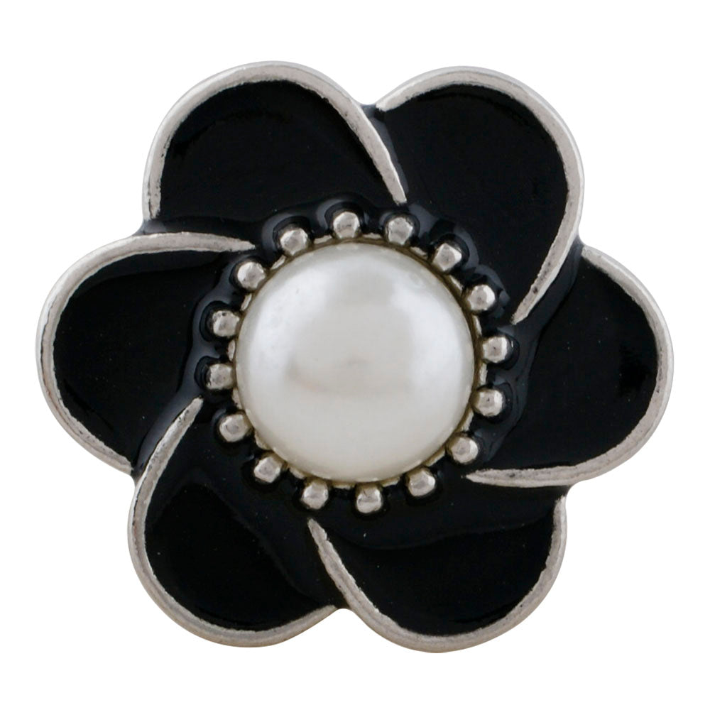 Pearl Black Flower Snap - Gracie Roze