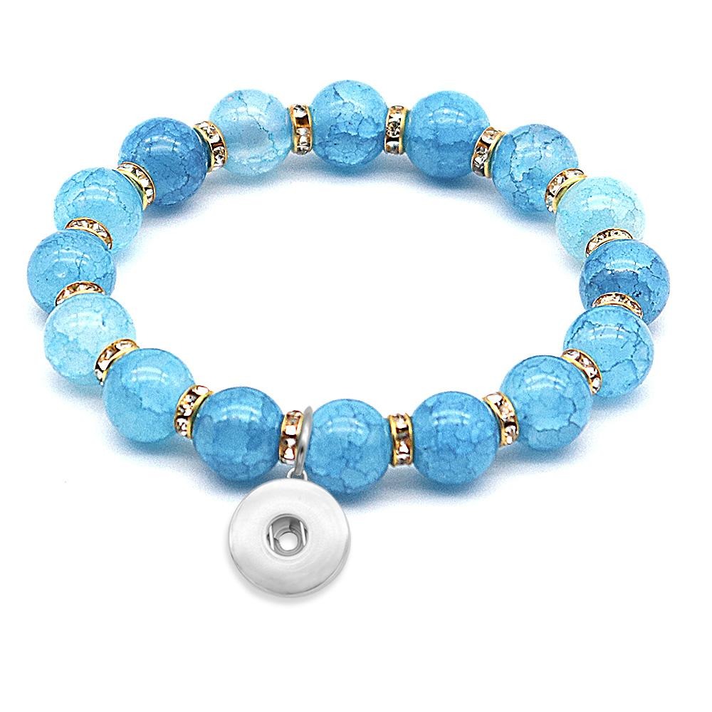 Blue Marble Beaded Mini Bracelet - Gracie Roze