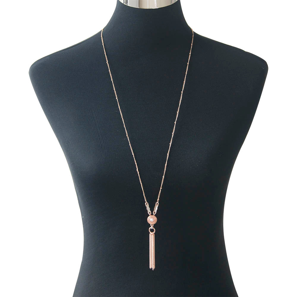 Rose Gold Dainty Tassel Mini Necklace - Gracie Roze