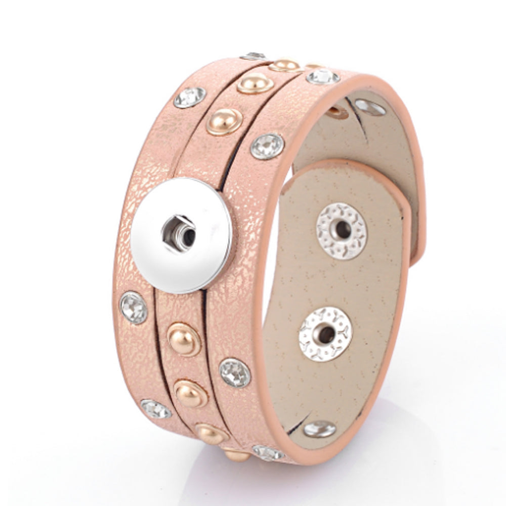 Leather Shimmer One Snap Bracelets: Choose Color - Gracie Roze