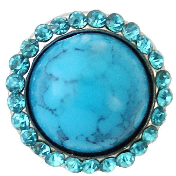 Blue Stone with Crystals Mini Snap - Gracie Roze
