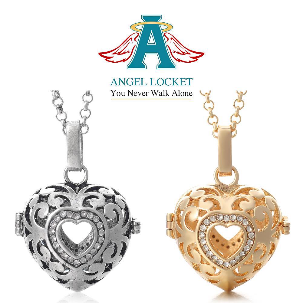 Heart shaped Pendant Necklace Angel Wings Detail Creative - Temu