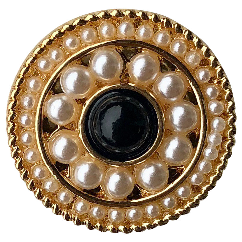 Pearl with Black Crystal Snap - Gracie Roze