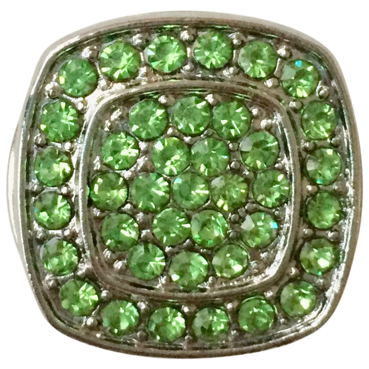 Green Crystal Square Snap - Gracie Roze