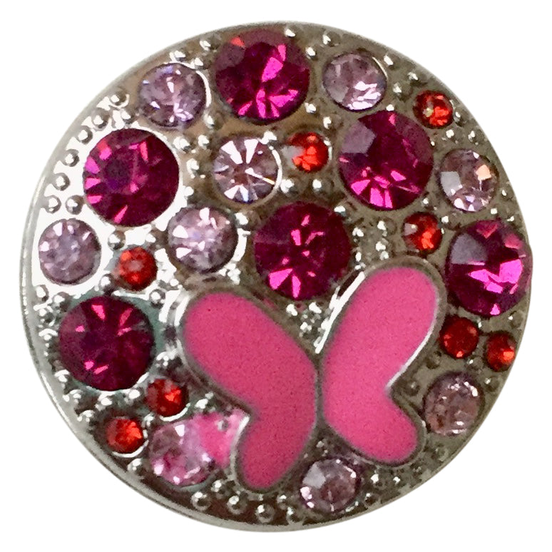 Butterfly Pink Crystal Snap - Gracie Roze