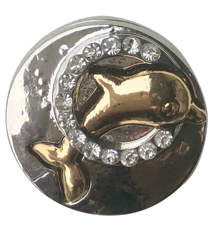 Gold Crystal Dolphin Snap - Gracie Roze
