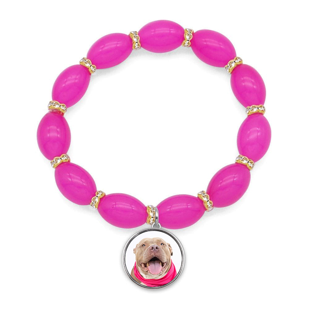 Amazon.com: Fancy Jewelry Flower Bead Crystal Bracelet Multi Color Simple  and Fresh Bracelets to Send Girlfriends and Friends Gifts Heart Cuff  Earrings (Hot Pink, One Size) : Clothing, Shoes & Jewelry