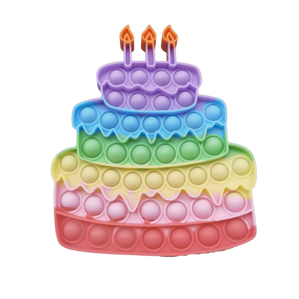 Pop It Fidget Toy Rainbow Birthday Cake - Gracie Roze