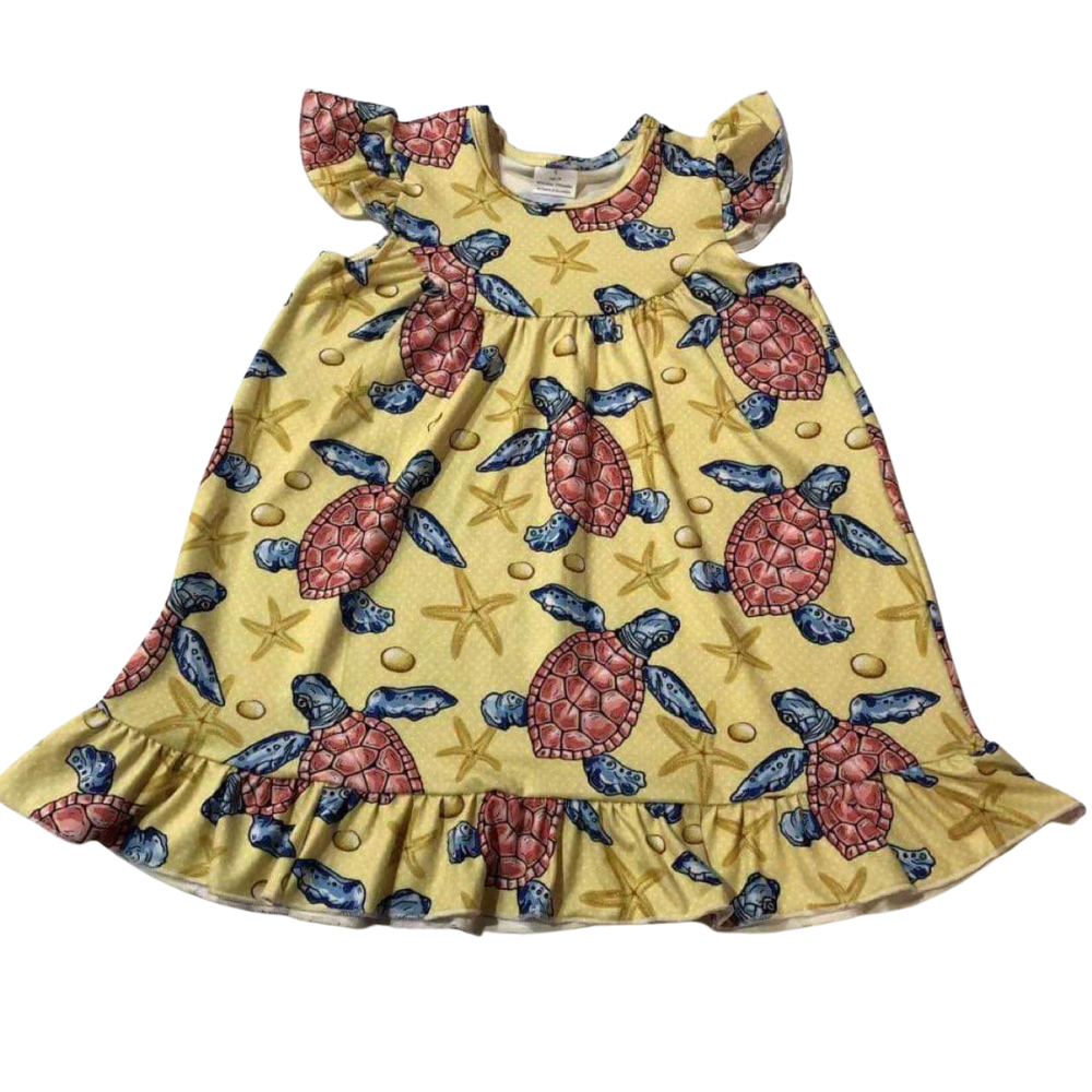 Girls Dress Turtles - Gracie Roze