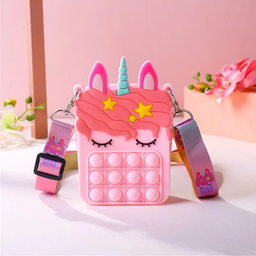 Pop It Fidget Toy Unicorn Clutch Pink - Gracie Roze