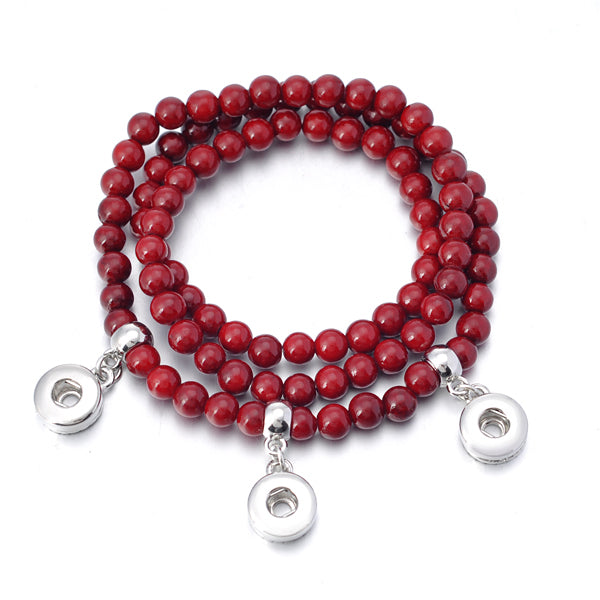 Burnt Red Beaded Mini Snap Bracelet/Necklace - Gracie Roze